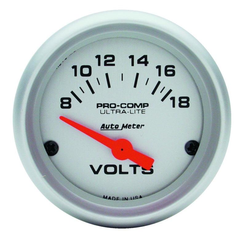 Autometer Ultra-Lite 52mm Short Sweep Electronice Voltage Gauge - Attacking the Clock Racing