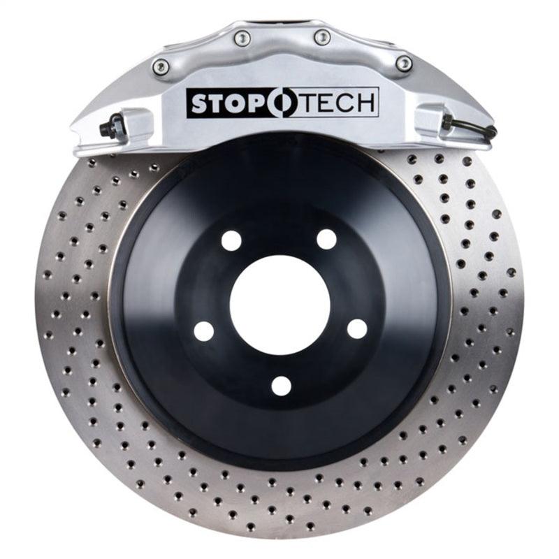 StopTech 08-13 Toyota Land Cruiser Front BBK w/ Silver ST-65 Calipers Drilled 380x35mm Rotor - Attacking the Clock Racing