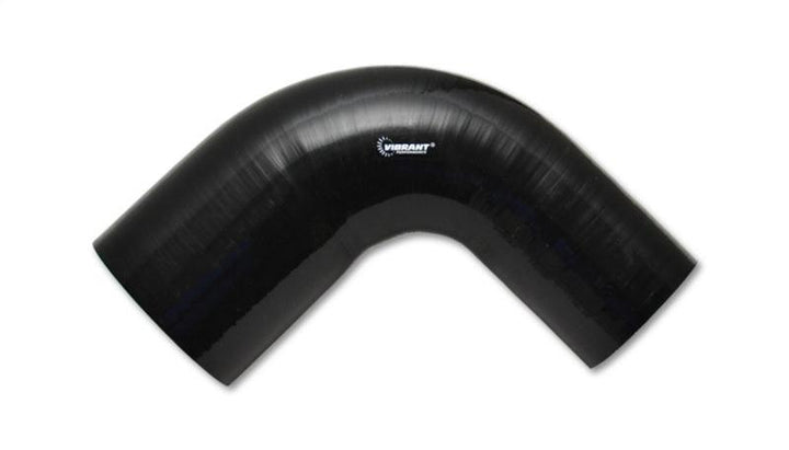 Vibrant 4 Ply Reinforced Silicone 90 degree Transition Elbow - 2.5in I.D. x 2.75in I.D. (BLACK) - Attacking the Clock Racing