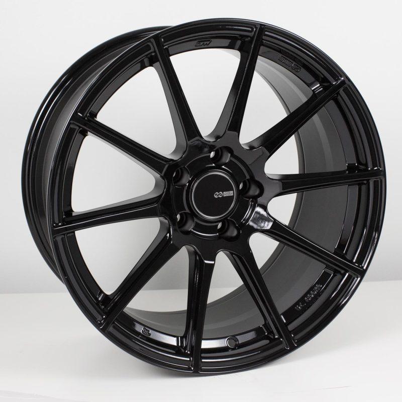 Enkei TS10 18x9.5 35mm Offset 5x114.3 Bolt Pattern 72.6mm Bore Dia Gloss Black Wheel - Attacking the Clock Racing