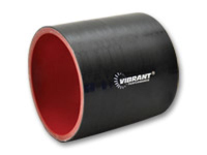 Vibrant 4.25in I.D. x 3in Long Gloss Black Silicone Hose Coupling - Attacking the Clock Racing