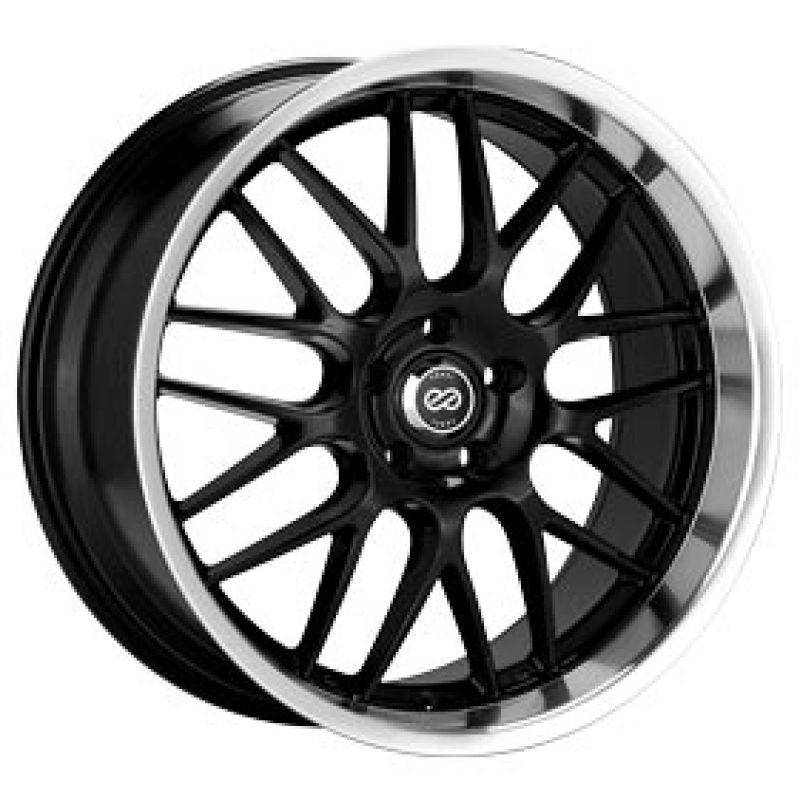 Enkei Lusso 18x7.5 42mm Offset 5x114.3 Bolt Pattern 72.6 Bore Black w/ Machined Lip Wheel - Attacking the Clock Racing