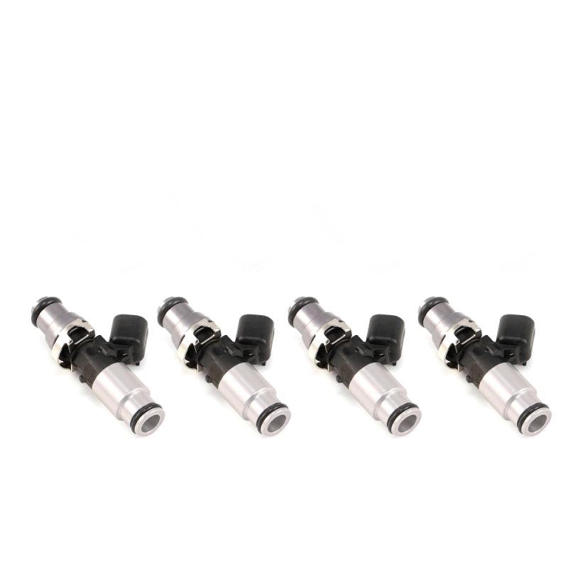 Injector Dynamics 1050X Injectors 14mm (Grey) Adaptor Top - (Silver) Bottom Adapter (Set of 4) - Attacking the Clock Racing