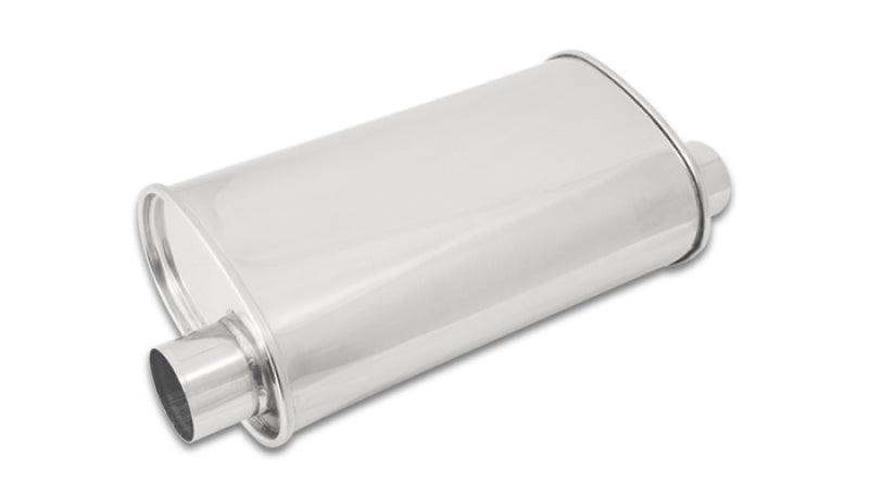Vibrant StreetPower Oval Muffler 5in x 9in x 15in - 2.5in inlet/outlet (Offset-Offset Same Side) - Attacking the Clock Racing