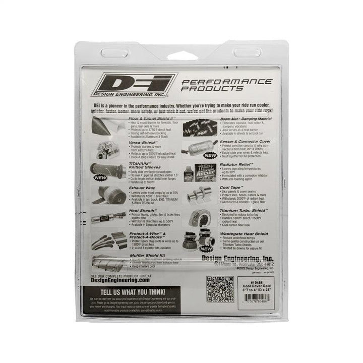 DEI Cool-Cover GOLD 3in to 4in OD Air Tube x 28in L - Air Tube Cover Kit - Attacking the Clock Racing