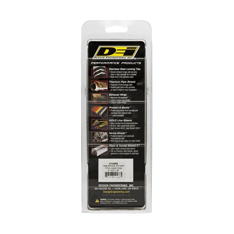DEI Corvette C7 Oil Cooler Line Sleeves 2in - 2-1/2in x 18in Heat Shroud - Attacking the Clock Racing