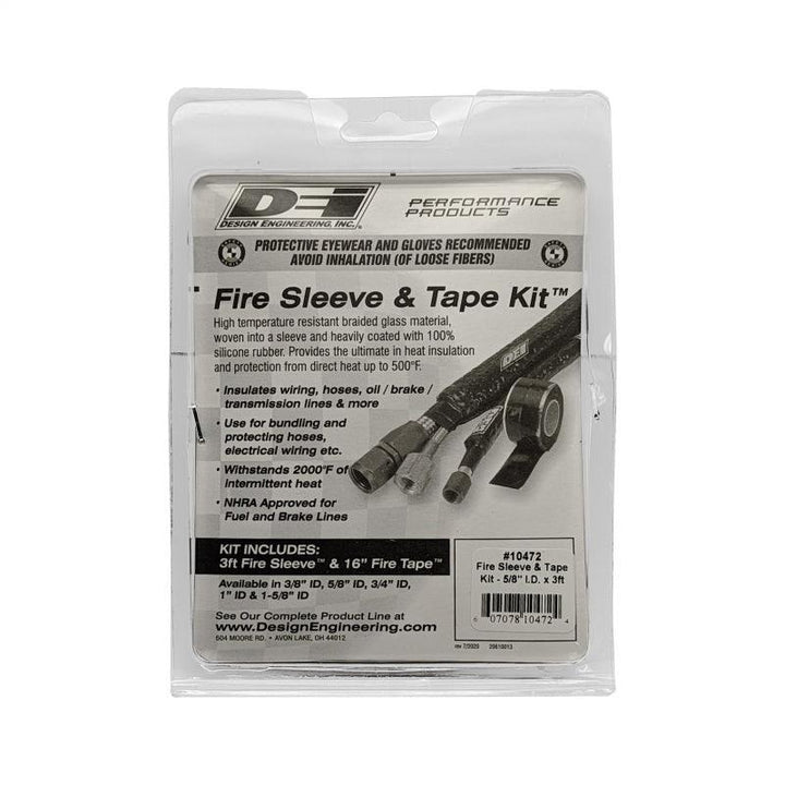 DEI Fire Sleeve and Tape Kit 5/8in I.D. x 3ft - Attacking the Clock Racing