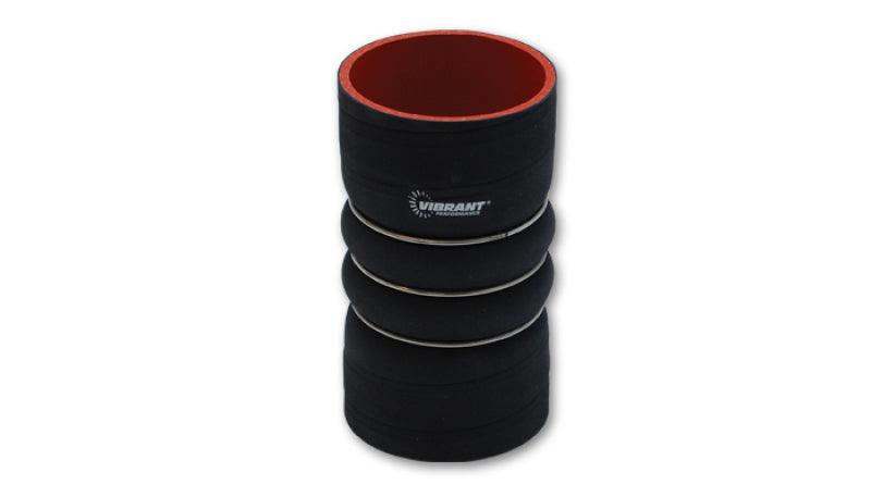 Vibrant 4 Ply Aramid Reinf Silicone Hump Hose conn 3in ID x 6in long 3 reinforcement ring MATTE BLK - Attacking the Clock Racing