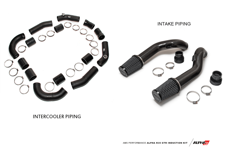 AMS Performance GT-R R35 Induction Kit w/Stock Turbos / Alpha I/C/Carbon Manifold/TB/TiAL Flanges - Attacking the Clock Racing