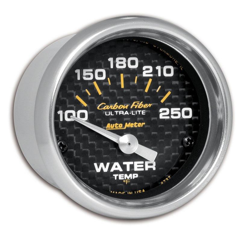 Autometer Carbon Fiber 52mm 100-250 Deg F Electronic Water Temp Gauge - Attacking the Clock Racing