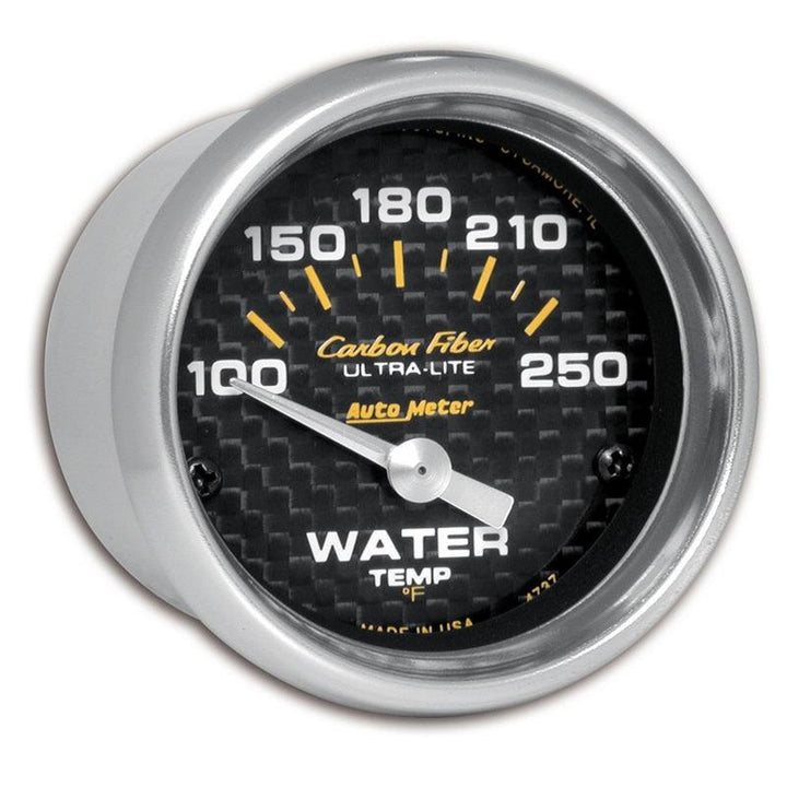 Autometer Carbon Fiber 52mm 100-250 Deg F Electronic Water Temp Gauge - Attacking the Clock Racing