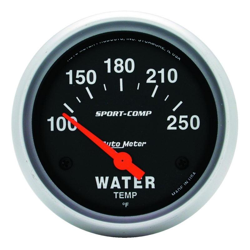 Autometer Sport-Comp 66.7mm 100-250 Deg F Short Sweep Electronic Water Temp Gauge - Attacking the Clock Racing