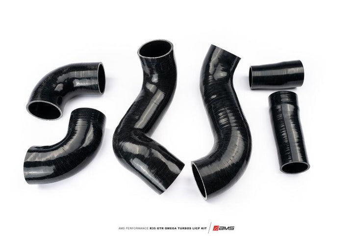 AMS Performance Nissan R35 GTR Omega Turbo Kit 3in Lower Intercooler Pipes - Attacking the Clock Racing