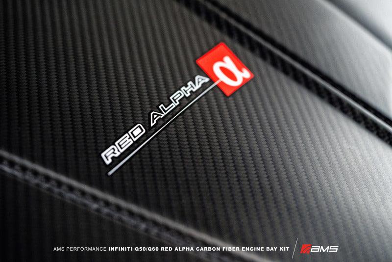 AMS Performance Infiniti 17+ Q60 / 16+ Q50 3.0TT Alpha Matte Carbon Engine Cover - Attacking the Clock Racing