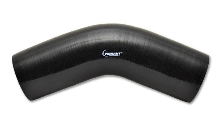 Vibrant 4 Ply Reinforced Silicone Elbow Connector - 3.5in I.D. - 45 deg. Elbow (BLACK) - Attacking the Clock Racing