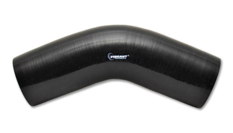 Vibrant 4 Ply Reinforced Silicone Elbow Connector - 2.75in I.D. - 45 deg. Elbow (BLACK) - Attacking the Clock Racing