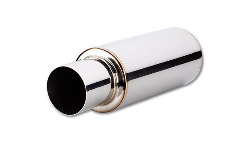 Vibrant TPV Round Muffler (23in Long) with 4in Round Tip Straight Cut - 4in inlet I.D. - Attacking the Clock Racing