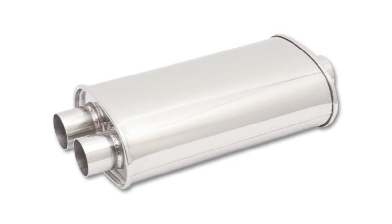 Vibrant StreetPower Oval Muff 5in x 9in x 15in long body 3in in I.D. x dual 2.5in out Center-Dual - Attacking the Clock Racing