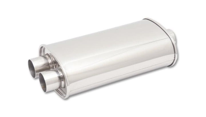 Vibrant StreetPower Oval Muff 5in x 9in x 15in long body 3in in I.D. x dual 2.5in out Center-Dual - Attacking the Clock Racing