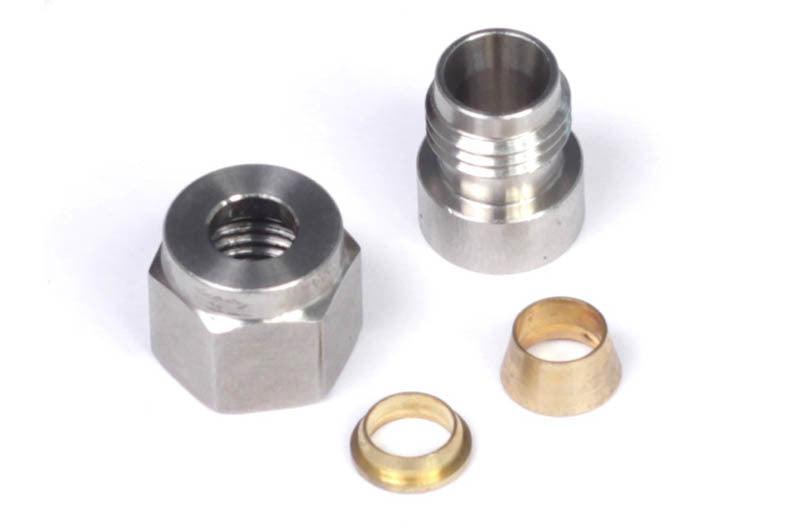 Haltech 1/4in Stainless Steel Weld-On Kit (Incl Nut & Ferrule) - Attacking the Clock Racing