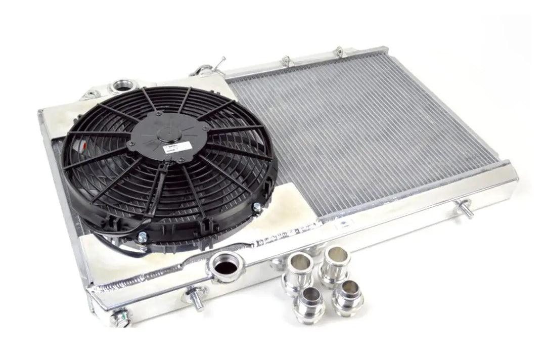 CSF - 7075 Mitsubishi Evo 4/5/6/7/8/9 Full Size Slim All-Aluminum Radiator w/ 12in SPAL Fan - Attacking the Clock Racing