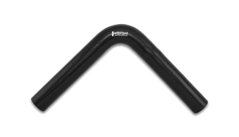 Vibrant 4 Ply Reinforced Silicone Elbow Connector - 1in ID x 8in Leg 90 Deg Elbow (BLACK) - Attacking the Clock Racing
