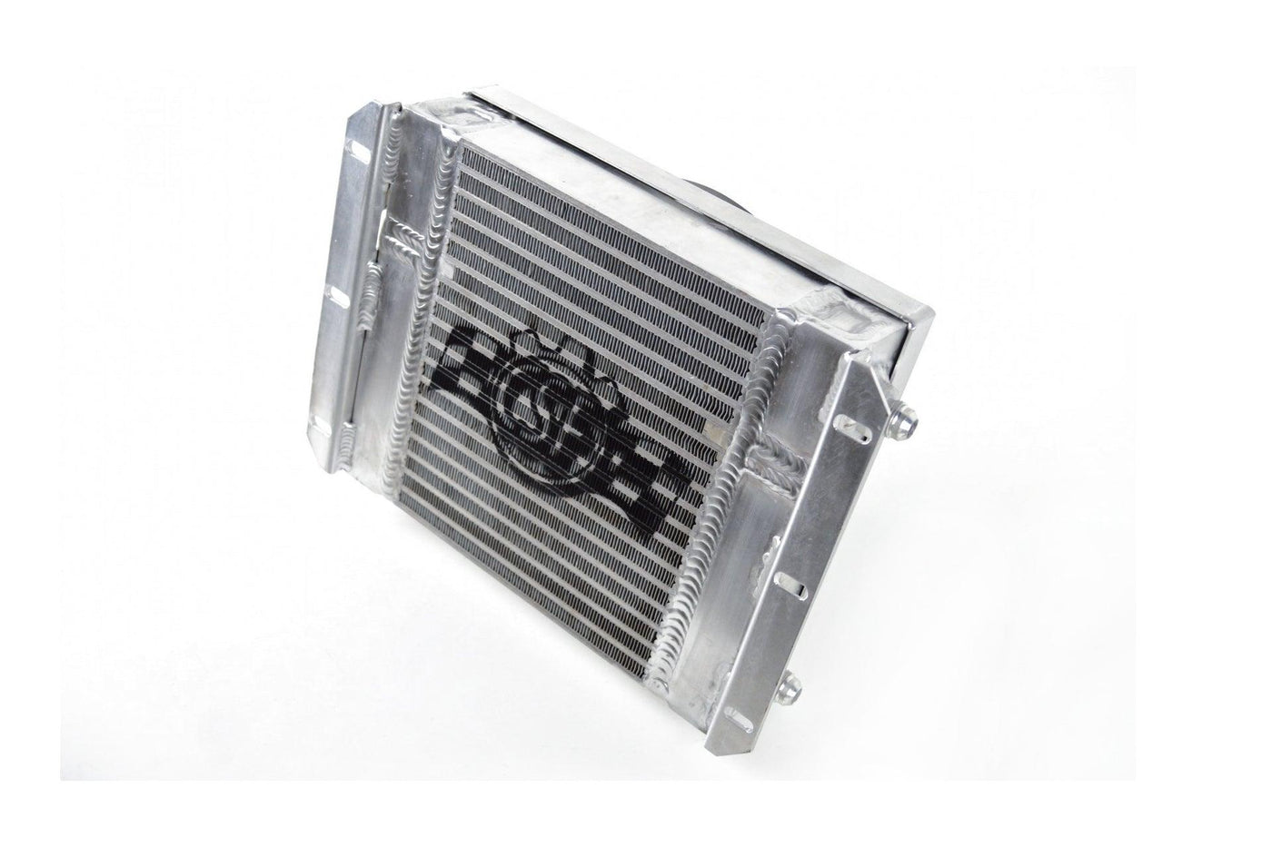 CSF -  13.8in x 10in Dual Fluid Bar & Plate HD Oil Cooler w/9in SPAL Fan - Attacking the Clock Racing