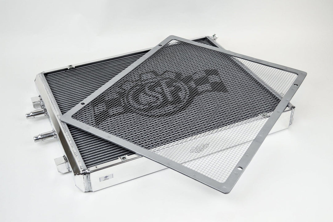 CSF -  BMW F8X M3/M4 Front Mount Heat Exchanger w/ rock guard - Silver - Attacking the Clock Racing