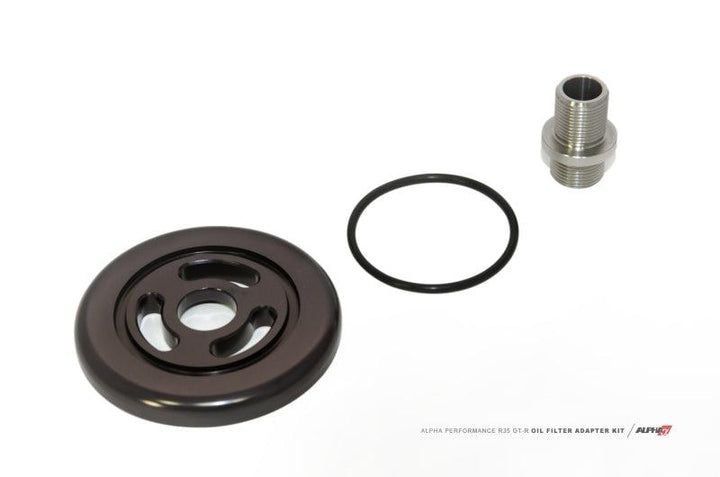 AMS Performance 09+ Nissan GT-R R35 Alpha Billet Oil Filter Adapter w/Street Filter for Cooling Kit - Attacking the Clock Racing