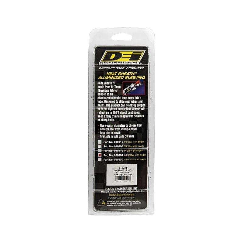 DEI Heat Sheath 1-1/4in I.D. x 3ft - Aluminized Sleeving - Sewn Edge - Attacking the Clock Racing