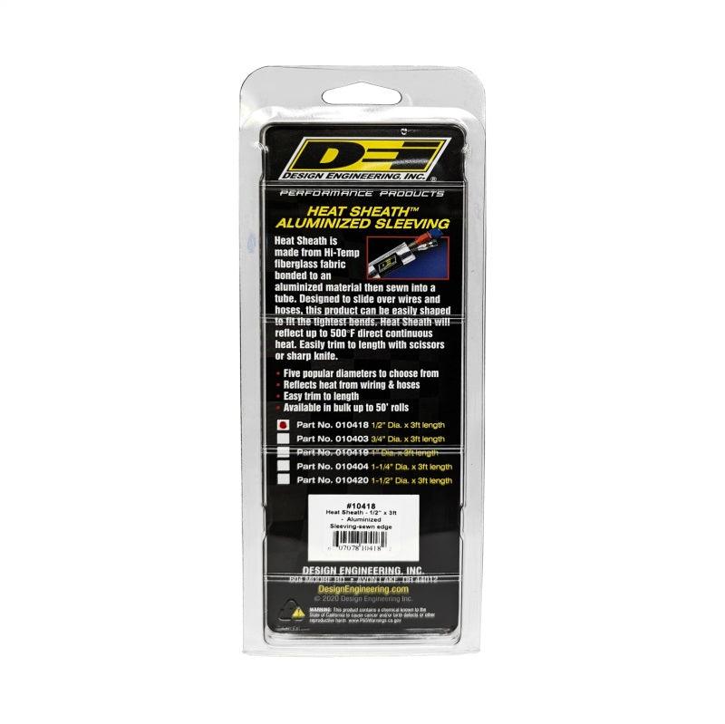 DEI Heat Sheath 1/2in I.D. x 3ft - Aluminized Sleeving - Sewn Edge - Attacking the Clock Racing