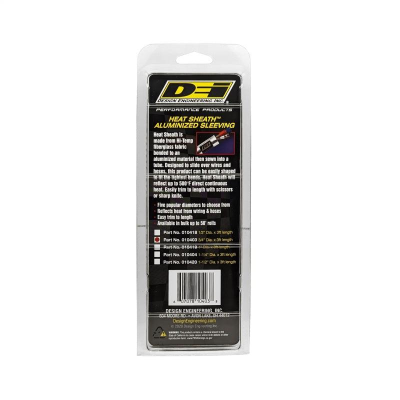 DEI Heat Sheath 3/4in x 3ft - Aluminized Sleeving - Sewn Edge - Attacking the Clock Racing