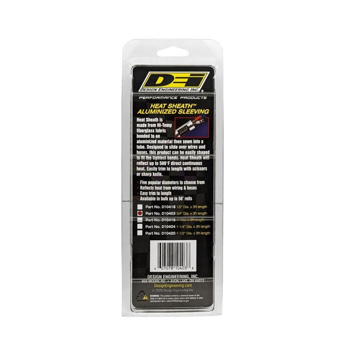 DEI Heat Sheath 3/4in x 3ft - Aluminized Sleeving - Sewn Edge - Attacking the Clock Racing