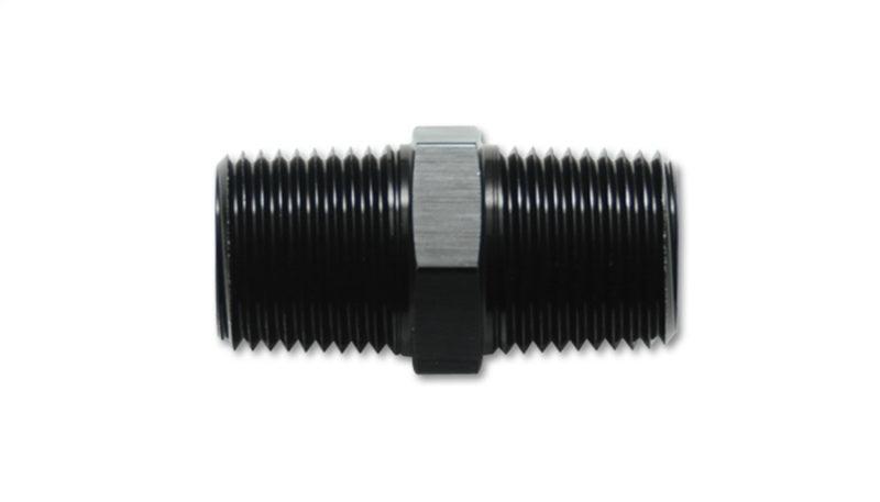 Vibrant 1/8in NPT x 1/8in NPT Straight Union Pipe Adapter Fitting - Aluminum - Attacking the Clock Racing
