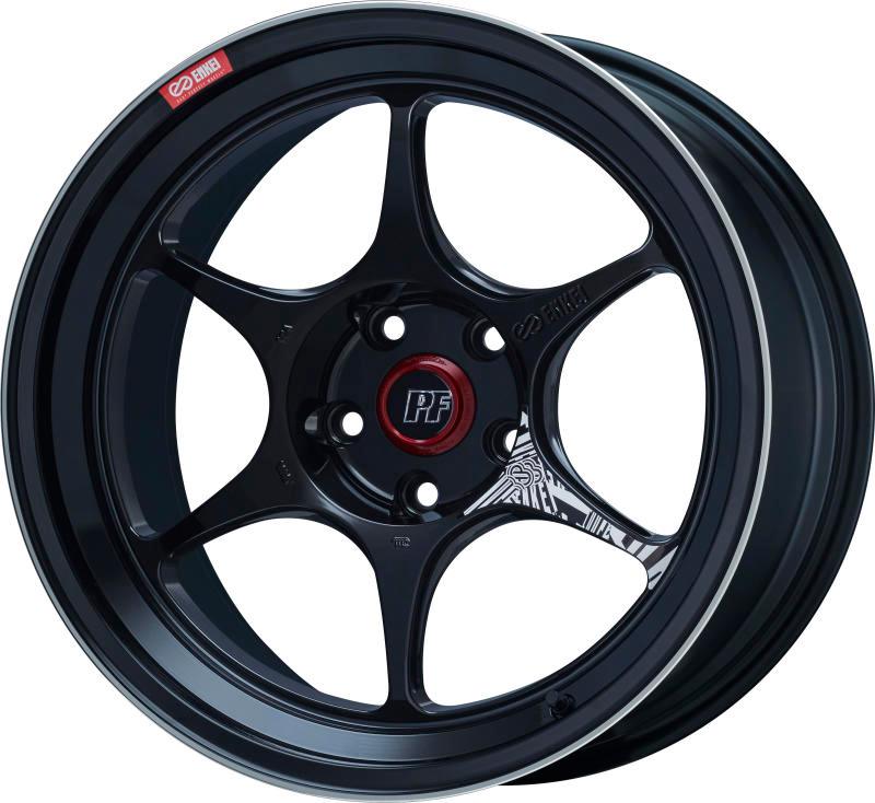 Enkei PF06 18x9in 5x114.3 BP 38mm Offset 75mm Bore Black Machined Wheel - Attacking the Clock Racing