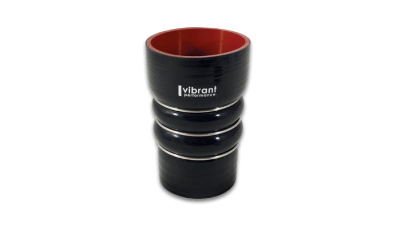 Vibrant Silicone Coupling 4 Ply Aramid CAC Hose 3in x 3.5in Inlet/Outlet - Black - Attacking the Clock Racing