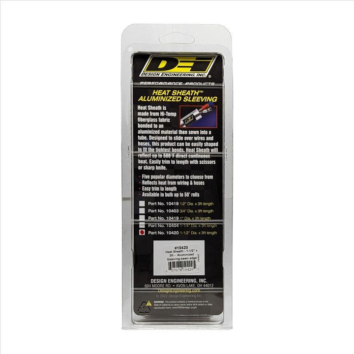 DEI Heat Sheath 1-1/2in I.D. x 3ft - Aluminized Sleeving - Sewn Edge - Attacking the Clock Racing