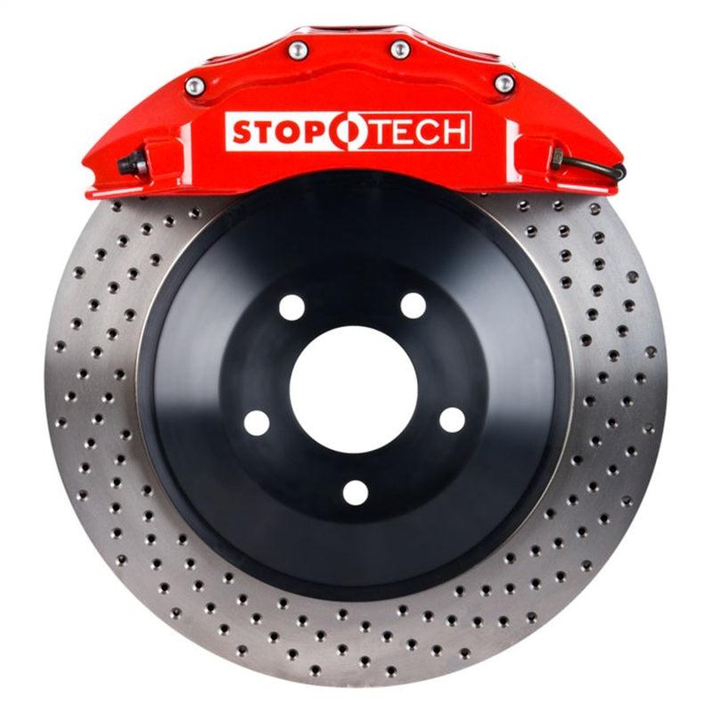 StopTech 08-13 Toyota Land Cruiser Front BBK w/ Red ST-65 Calipers Drilled 380x35mm Rotor - Attacking the Clock Racing