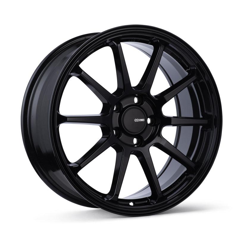 Enkei PX-10 17x7.5 5x100 45mm Offset 72.6mm Bore Gloss Black Wheel - Attacking the Clock Racing