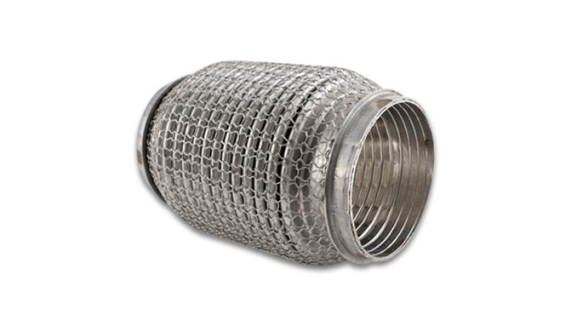 Vibrant SS Flex Coupling w/ Interlock Liner and Mesh Braid 3in Inlet/Outlet x 6in long - Attacking the Clock Racing