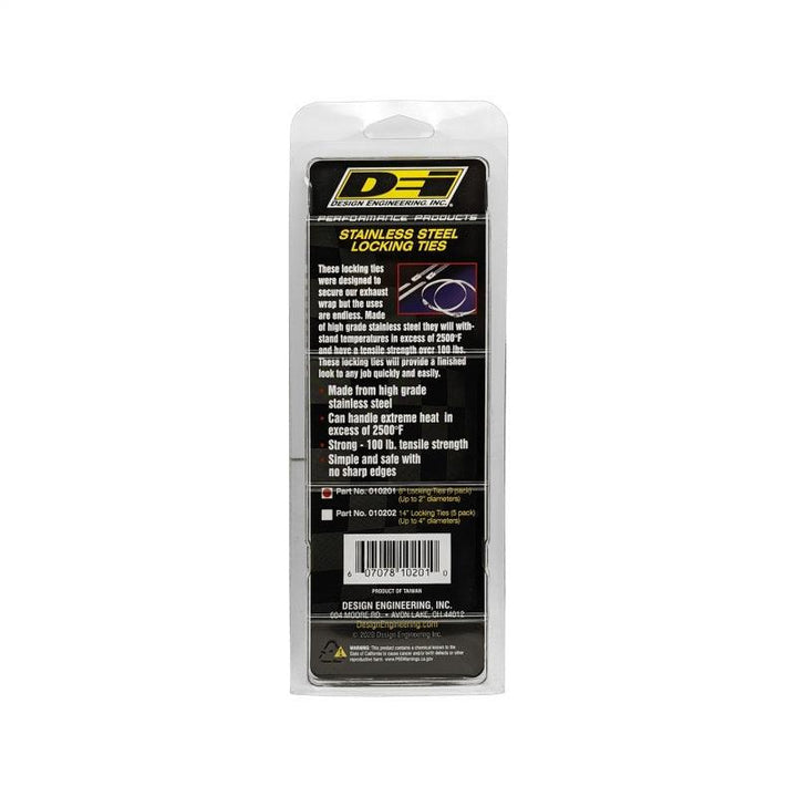 DEI Stainless Steel Locking Tie 8in - 8 per pack - Attacking the Clock Racing