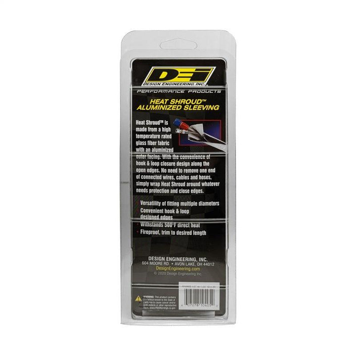 DEI Heat Shroud 1in I.D. x 3ft - Aluminized Sleeving - Hook and Loop Edge - Attacking the Clock Racing