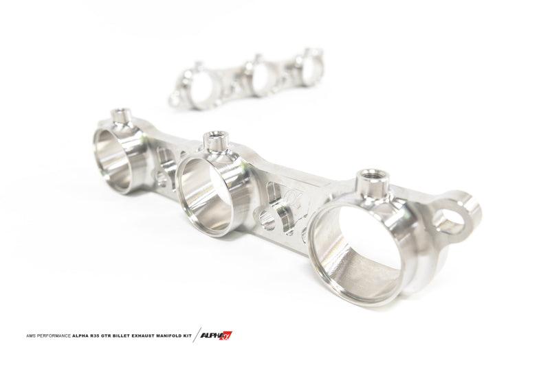 AMS Performance 2009+ Nissan R35 GT-R Billet Exhaust Manifold Flange Kit - Attacking the Clock Racing