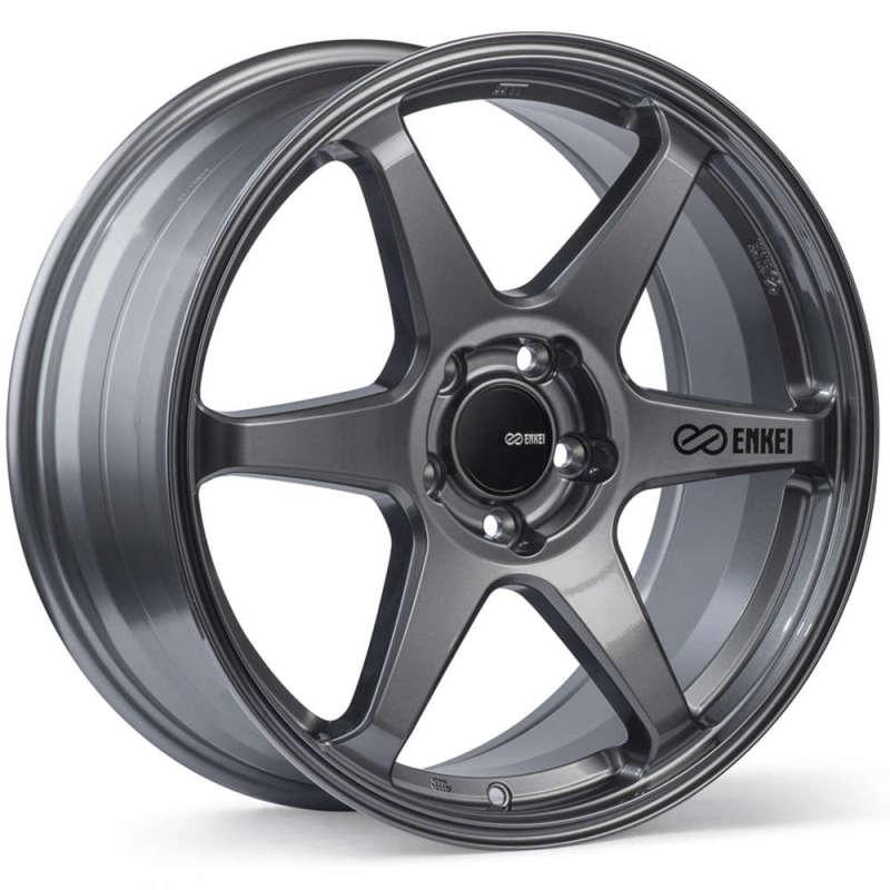 Enkei T6R 18x8.5 45mm Offset 5x100 Bolt Pattern 72.6 Bore Gloss Gunmetal Wheel - Attacking the Clock Racing