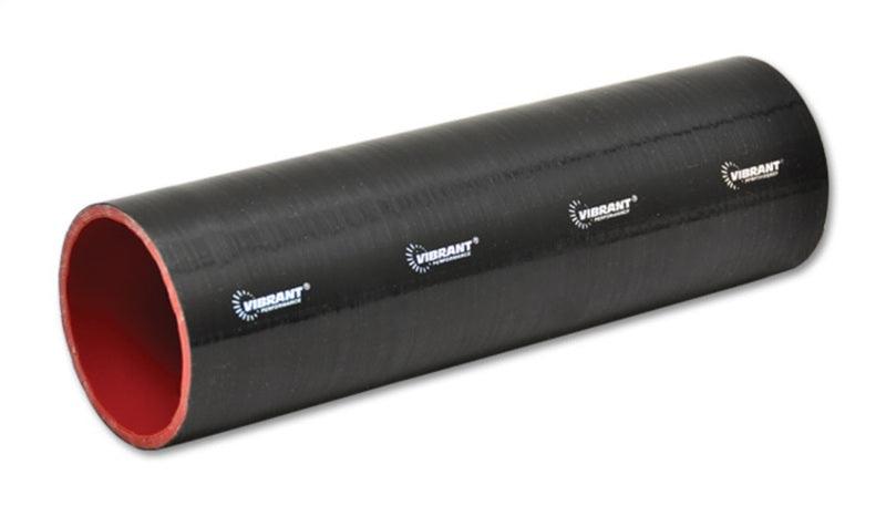 Vibrant 4 Ply Reinforced Silicone Straight Hose Coupling - 1.25in I.D. x 12in long (BLACK) - Attacking the Clock Racing