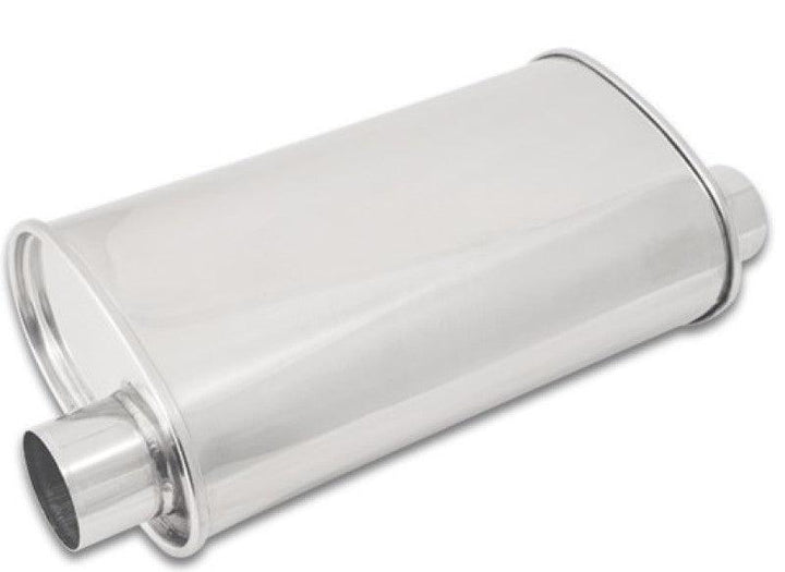 Vibrant StreetPower Oval Muffler 5in x 9in x 15in - 2.5in inlet/outlet (Offset-Offset Same Side) - Attacking the Clock Racing