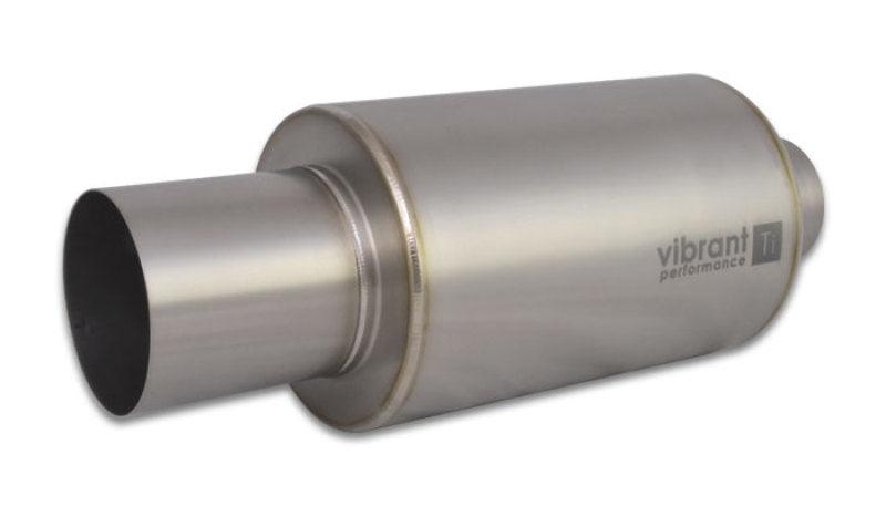 Vibrant Titanium Muffler w/Straight Cut Natural Tip 3.5in Inlet / 3.5in Outlet - Attacking the Clock Racing