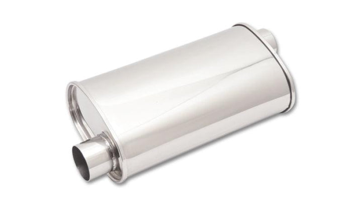 Vibrant StreetPower Oval Muffler 5in x 9in x 15in - 2.25in inlet/outlet (Offset-Offset Same Side) - Attacking the Clock Racing