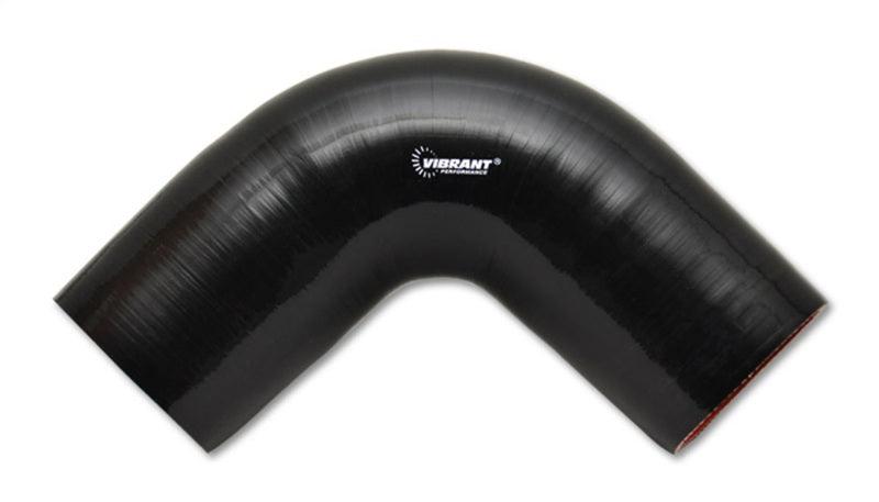 Vibrant 4 Ply Reinforced Silicone Elbow Connector - 4in I.D. - 90 deg. Elbow (BLACK) - Attacking the Clock Racing