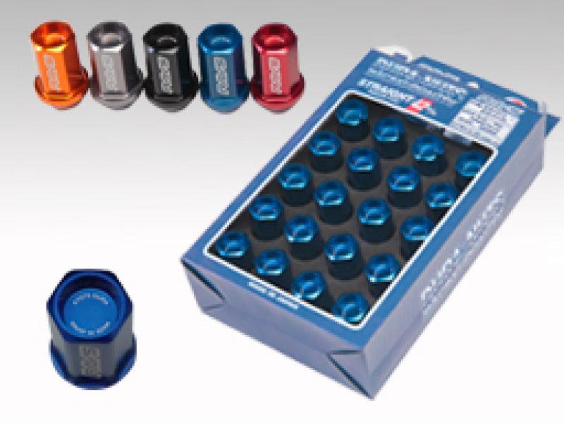 Rays Dura-Nut L42 Straight Type 12X1.50 Lug Nut Set 16 Lug 4 Lock Set - Blue - Attacking the Clock Racing